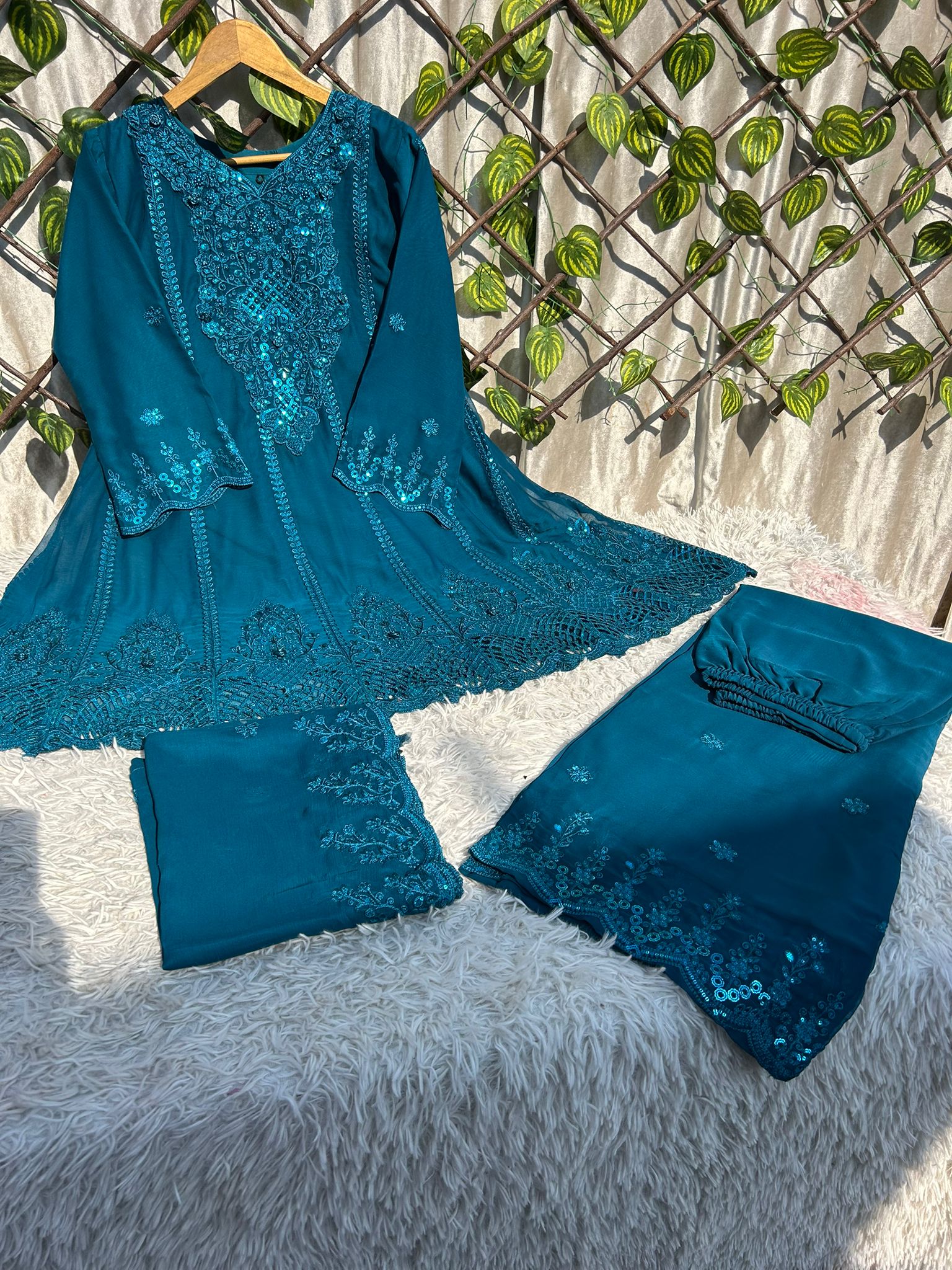S-24 Peacock Chiffon Party Wear