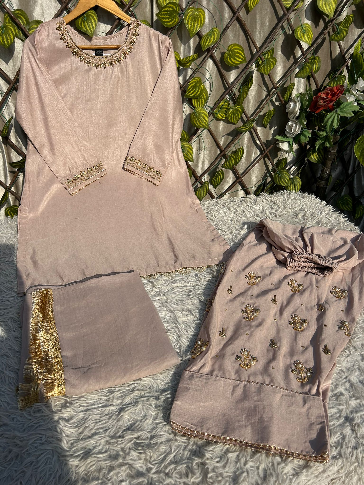 S-66 Farshi Shalwar Raw Silk