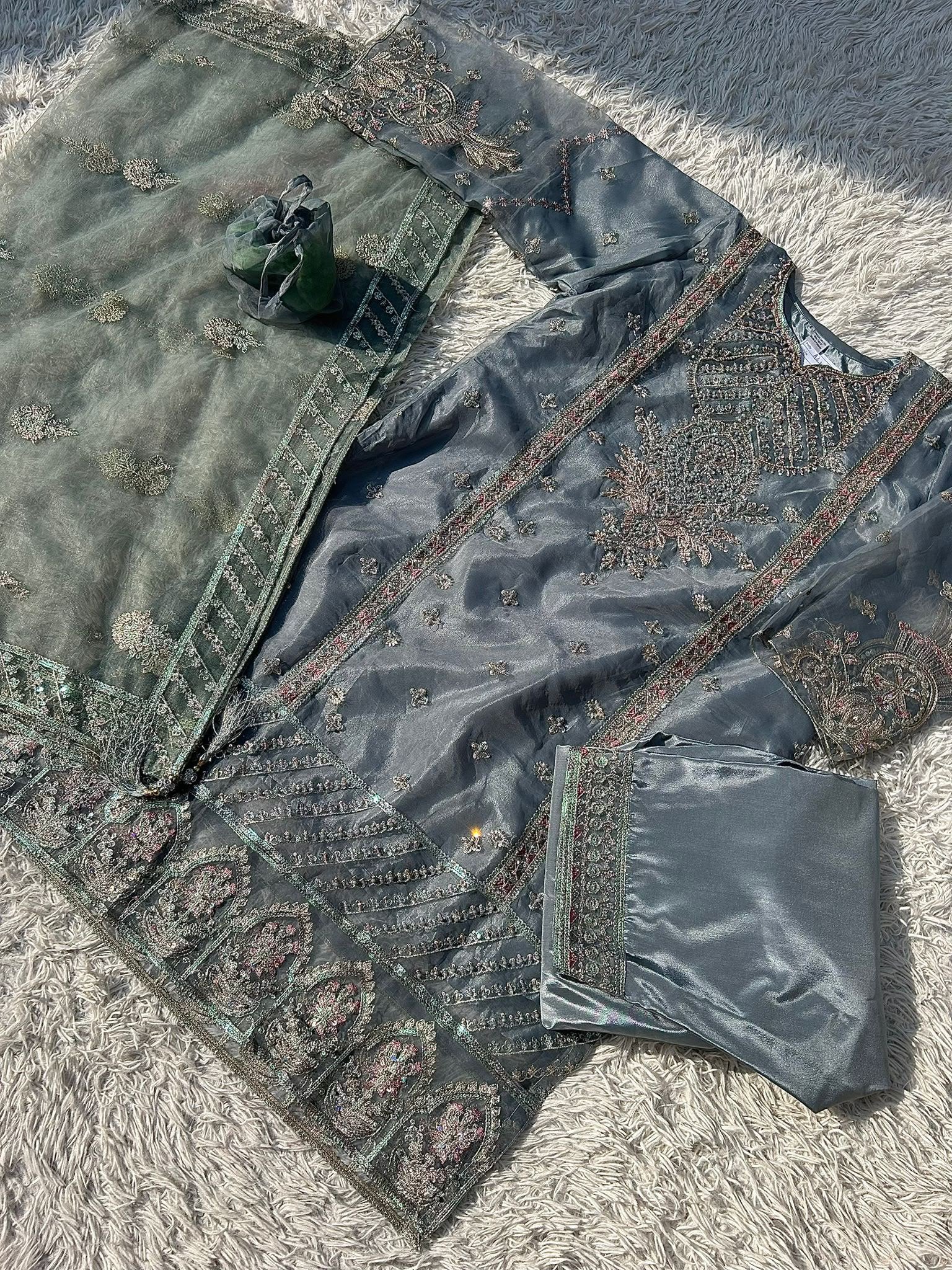 Ai-18 Organza Party Wear And Wedding Wear